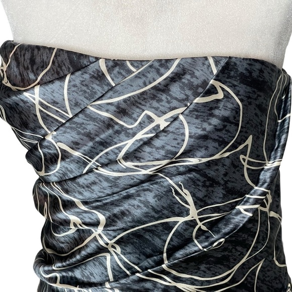 Vera Wang Lavender Label Women’s Gray Silk Strapless Dress Size 8 - Picture 7 of 13